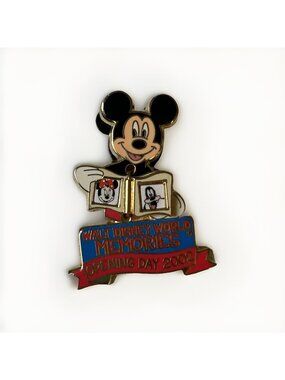 DISNEY Pin Mickey WDW WALT DISNEY WORLD MEMORIES OPENING DAY 2002 HINGED LE 2000